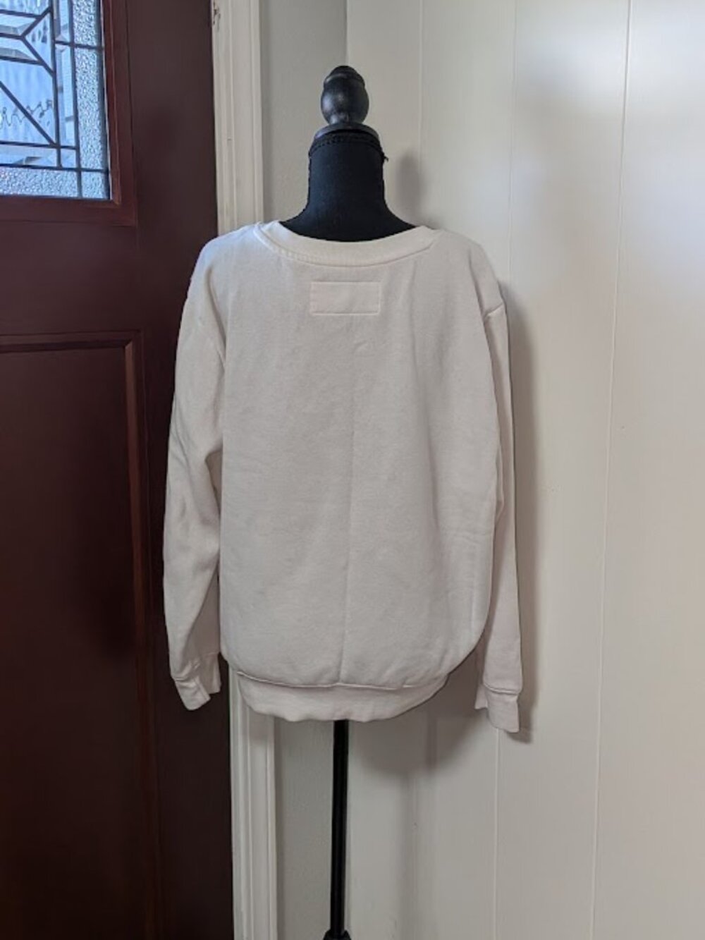 White Butterfly Embroidered Crewneck Sweater - Picture 6 of 16